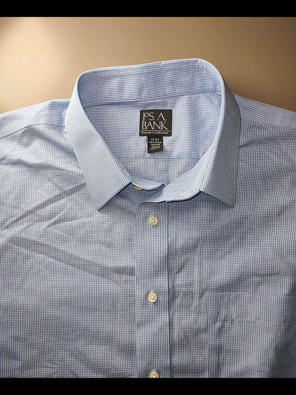 New Jos. A. Bank Light Blue Micro-Check Dress Shirt - Picture 1 of 8